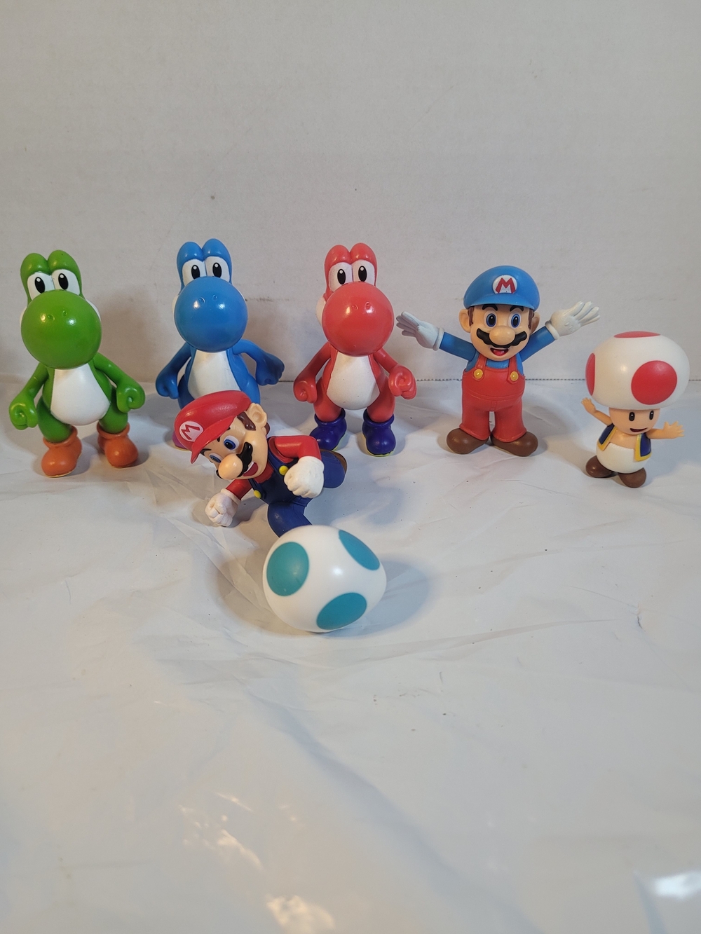 Super Mario Jakks 2.5 Inch Figures Lot Of 6 And 1 Egg (W)